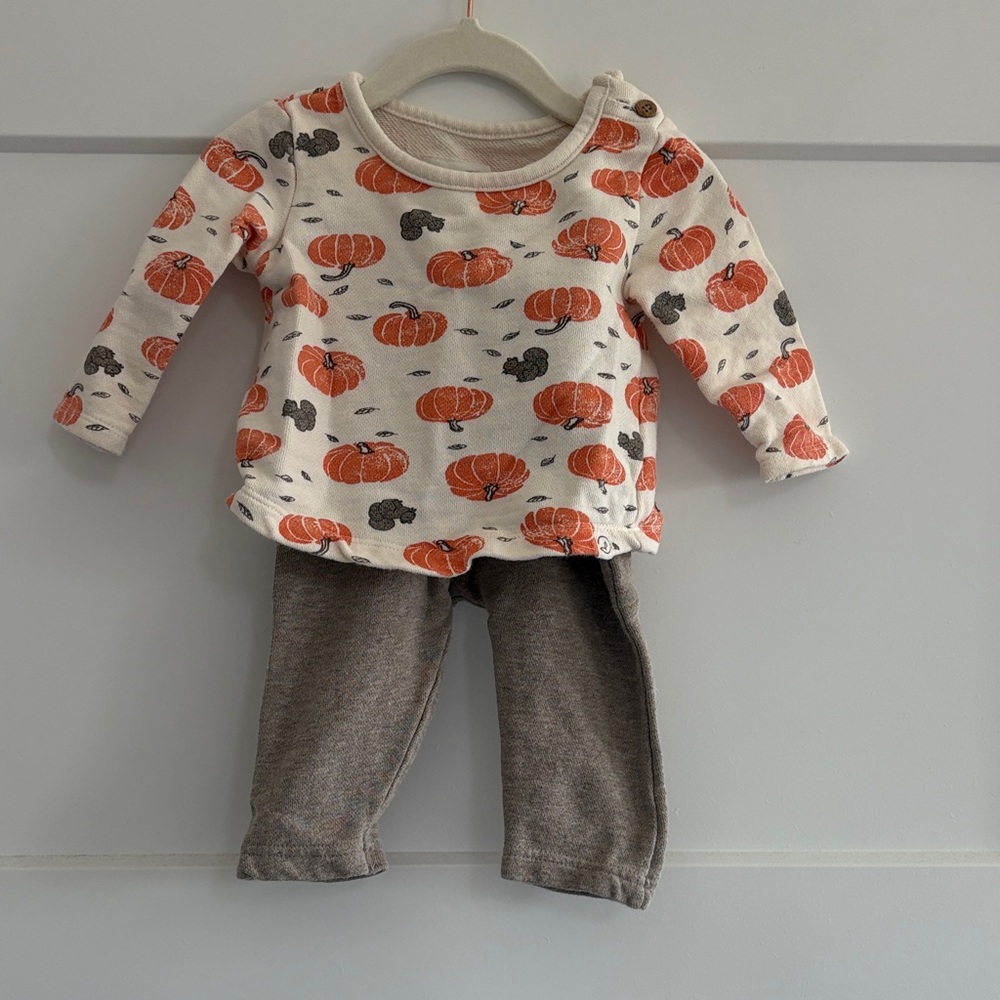 Little Planet Baby Boy Pumpkin Fall Theme Matching Set 6 Months